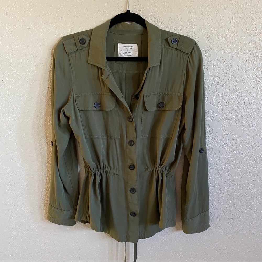 Button up shacket top - Picture 3 of 4